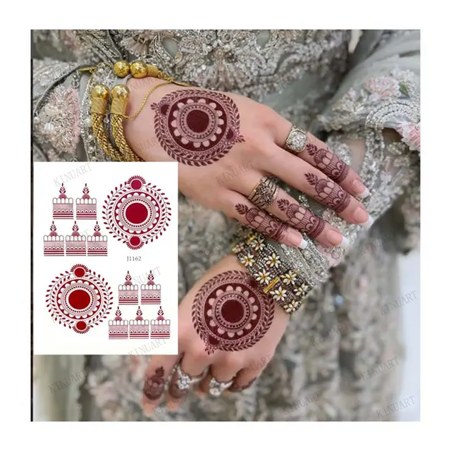 Henna Tattoo Brown Mehndi Stickers for Hand Temporary Tattoos for Women Lace Floral Tattoo Temporari Waterproof Fake Tatoo Hena 3