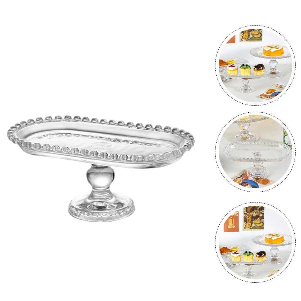 

Dessert Tray Household Fruit Simple Style Multi-function Plate Snack Serving Crystal Glass