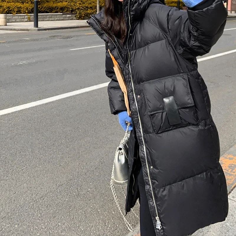 EVNISI осень-зима женское повседневное пуховое пальто с карманами на пуговицах