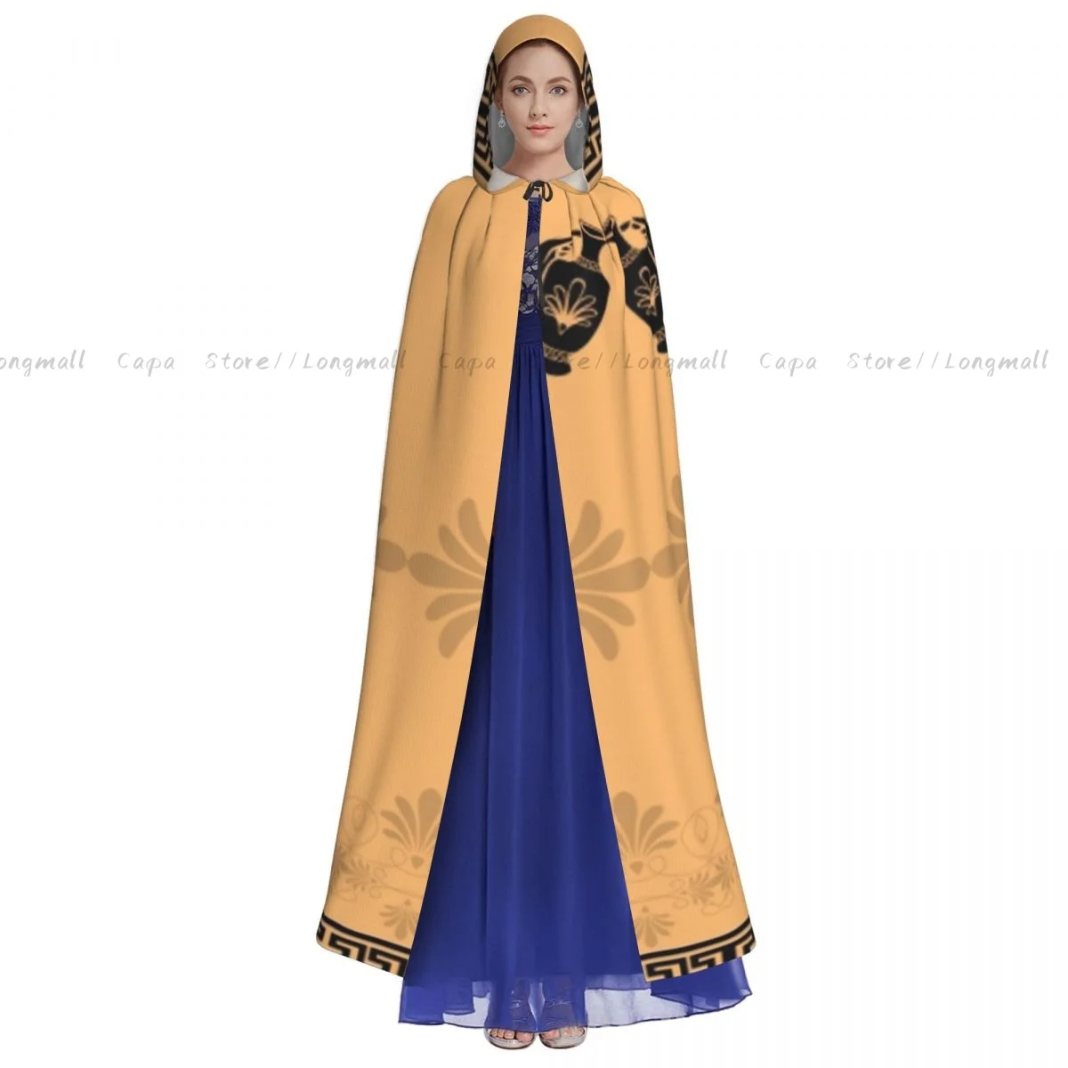 Взрослая греческая женщина на Хэллоуин с трафаретом амфоры накидка капюшоном