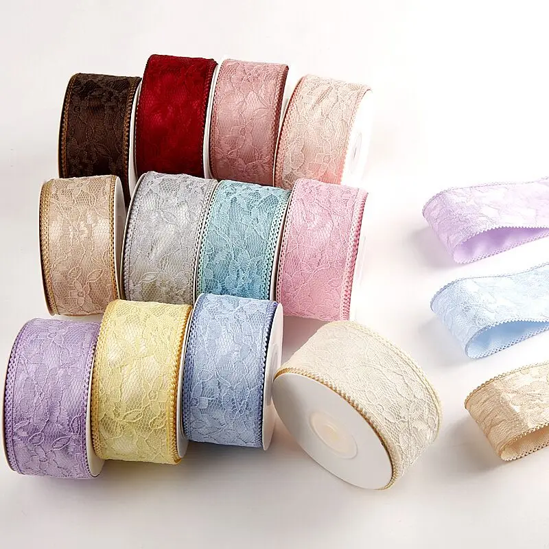 

100 Yards 40mm Double Lace Edge ribbon DIY Handmade Materials Headwear For Hair Bows Clothing Shoes Hats Accessories Home Crafts