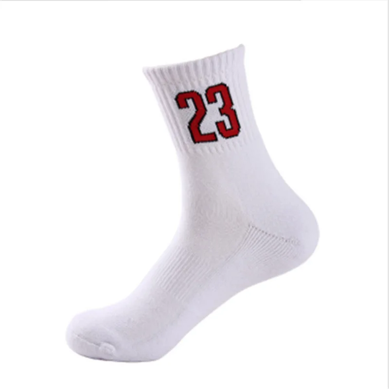 

Men's Socks All Cotton Team Digital Socks Sports Socks Men's Cotton Middle Tube Towel Bottom Shock Absorption Basketball Socks