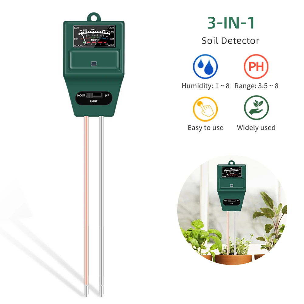 

Soil Tool Measure Moisture 3 Tester In 1 Acidity For Soil Acidity Kit Humidity Temp Flowers Planting Tester Garden Meter