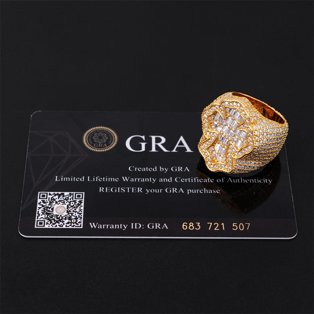 S925 Moissanite Cross Rings For Women Silver Wedding Ring Finger Jewelry Men Pass Tester Free Shipping