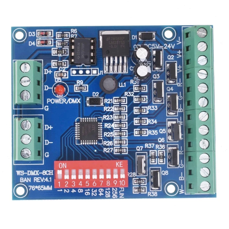

8CH RGBW DMX512 Decoder Controller 2groups RGBW Output DC5V-24V für Led Strip