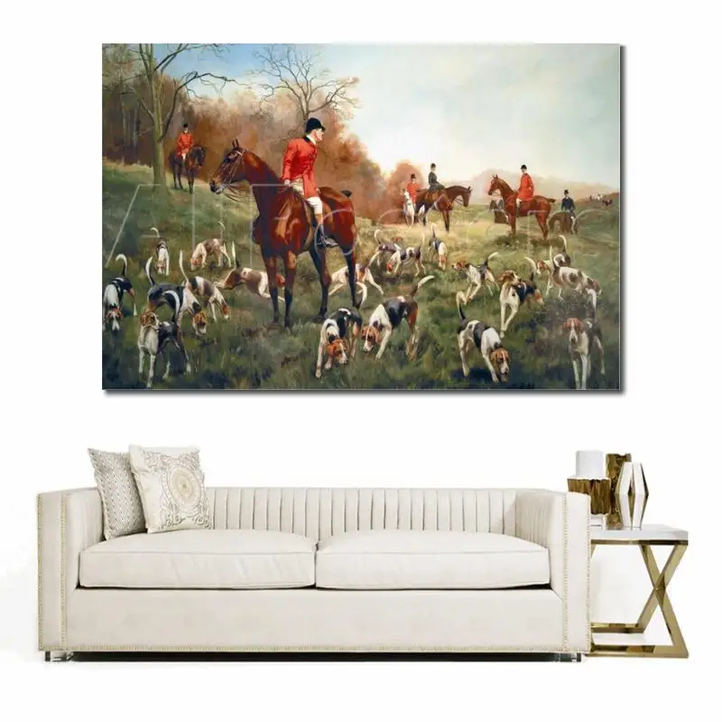 Оригинальная картина Heywood Hardy маслом лошади и собаки окрашенная на холсте ручная