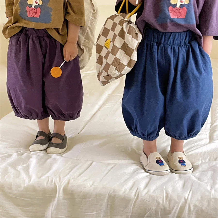 

Брюки-Капри из хлопка и льна для мальчиков и девочек