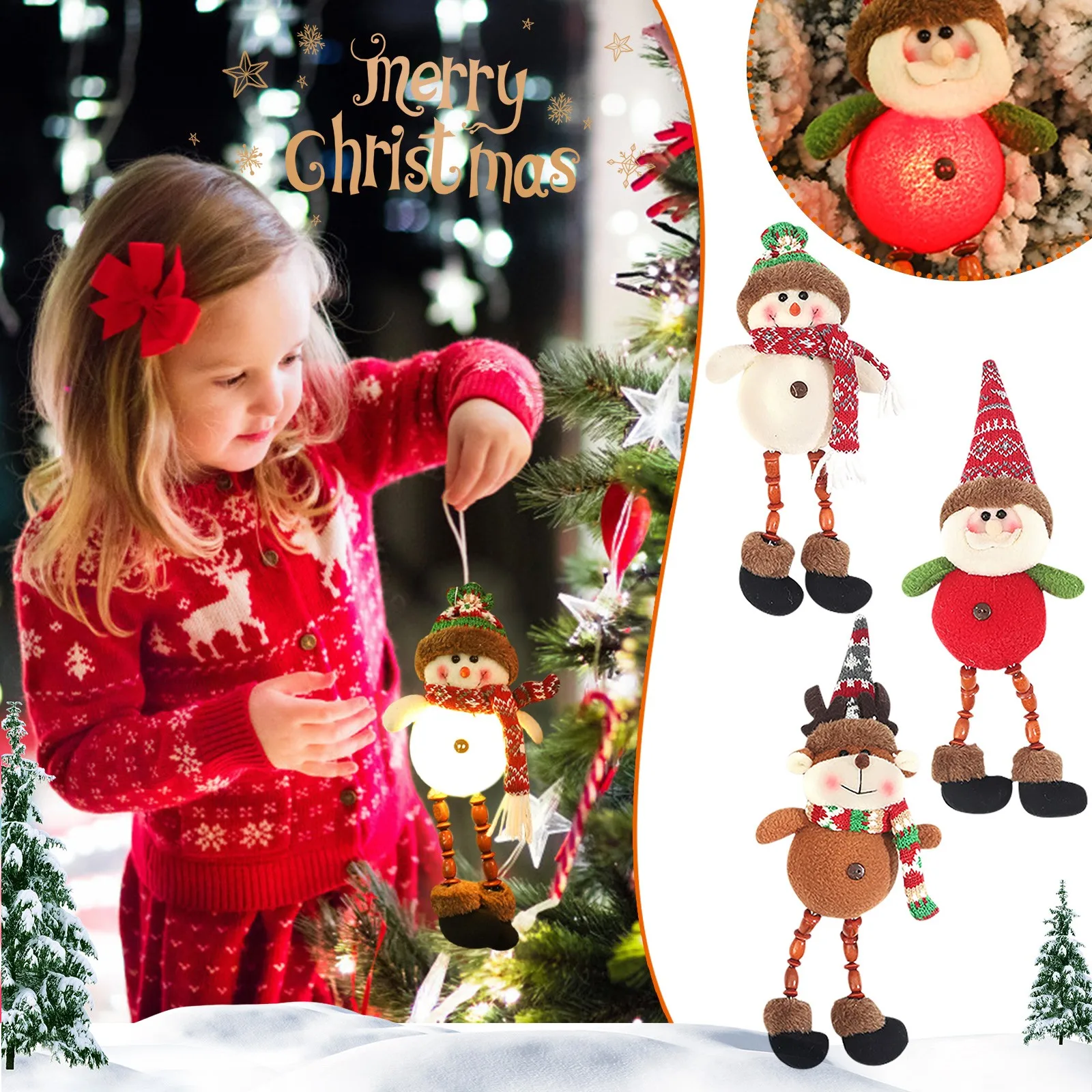 

Подарок на день рождения, искусственная Рождественская кукла, праздник для украшения дома, упаковка украшений в виде снежинок