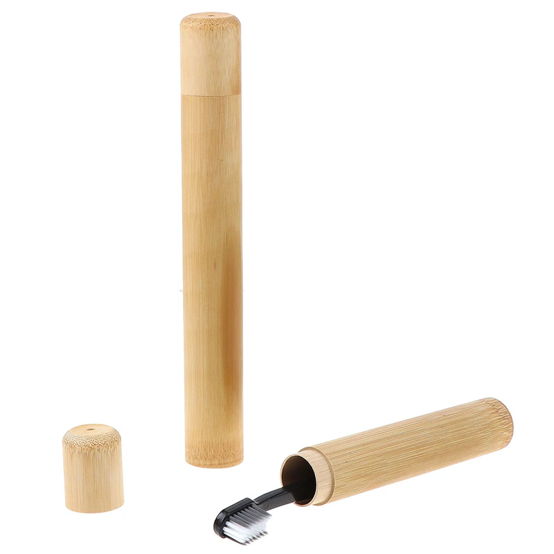 

1pc Bamboo Tube Eco Friendly Natural Bamboo Toothbrush Travel Case Natural Organic Biodegradable Adult Child Optional