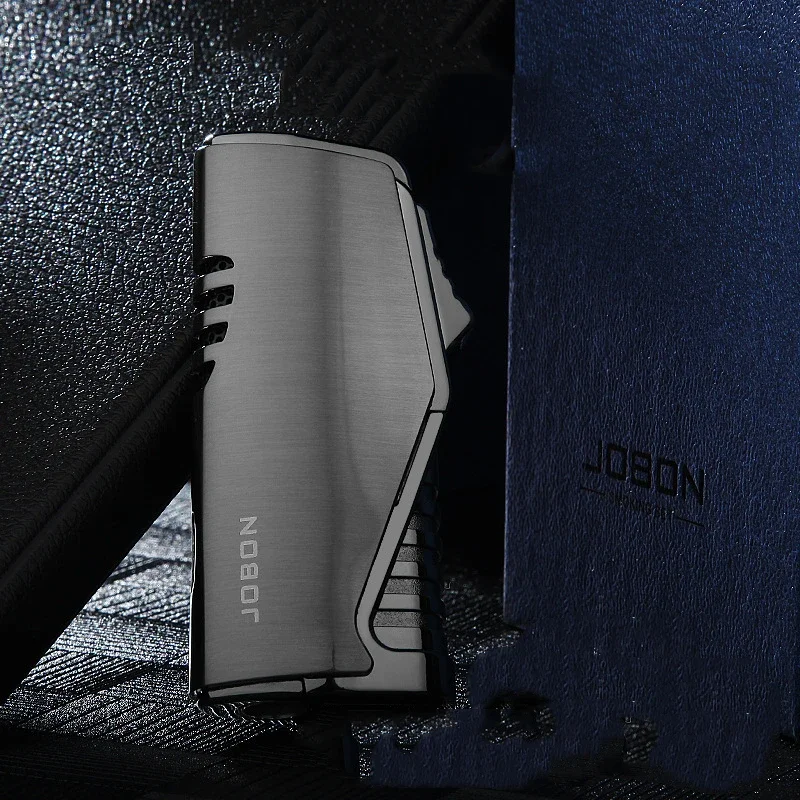 2024 Jobon Новая тройная зажигалка с видимым газовым окном 3-струйная газовая для