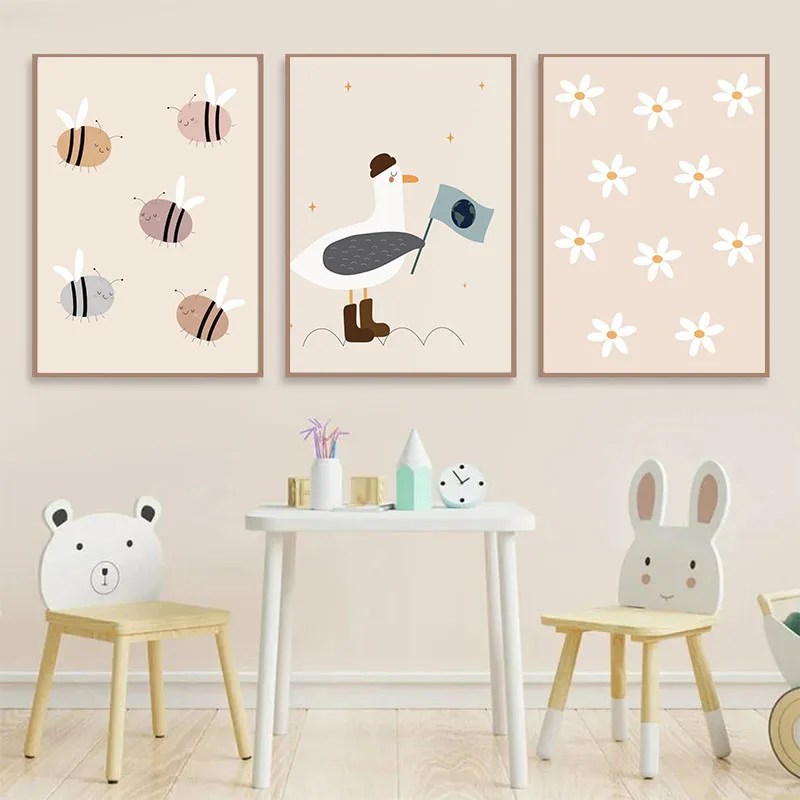 Настенная картина JUBEER Бежевый мультфильм