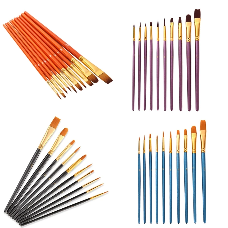 

Artist Paintbrush Set Fine & Flat Painting Brush Watercolor Paint Brush Set for Acrylic Oil Canvas Painting Mininatures