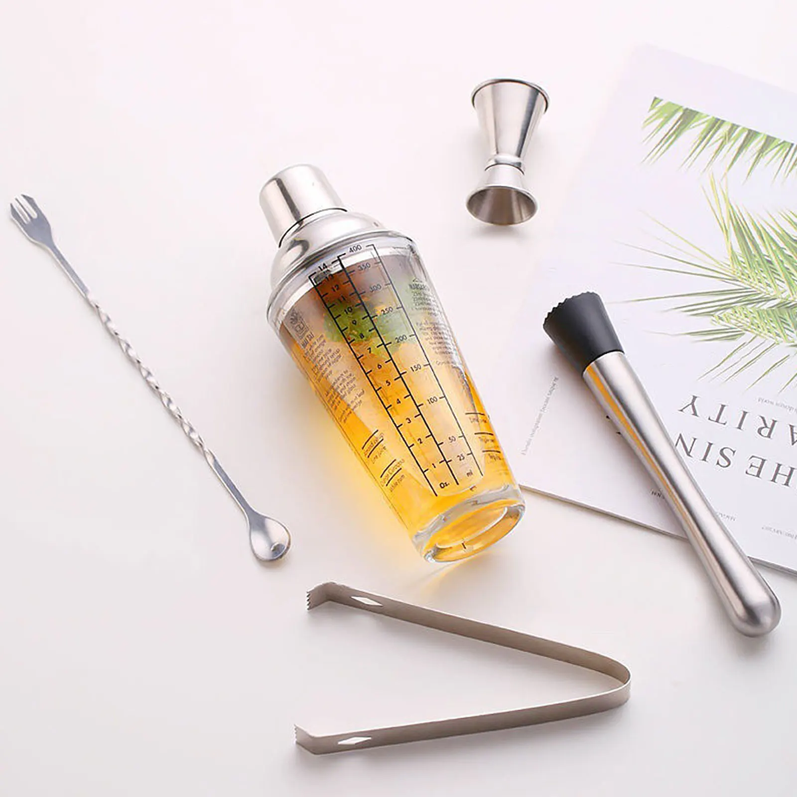 

5 sets of shaker Bartender Tools Transparent Cocktail Shaker For Bar Party Shaker Mixer Wine Fruit Juice Cup Bar Accessories
