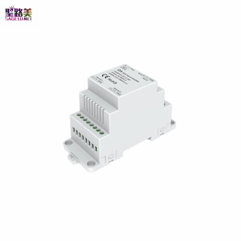 Фото Усилитель сигнала DA DMX 512, 12 В, 24 В, 36 В постоянного тока, 2-канальный усилитель сигнала DMX на Din-рейке для светодиодной ленты RGBW, 2-канальный удли... №1