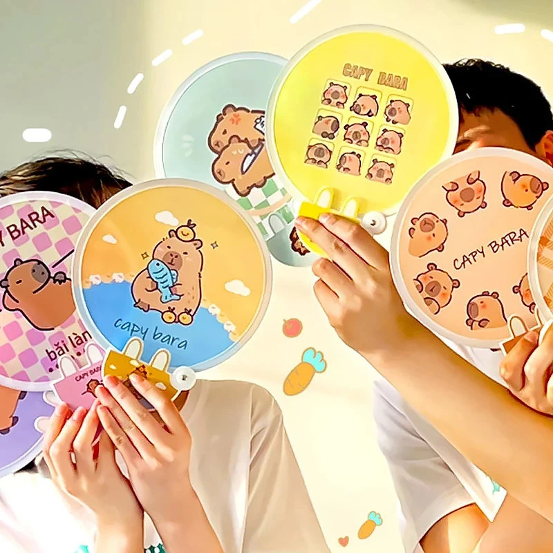 Мини-портативные Складные Круглые Ручные Вентиляторы С Мультяшным Животным