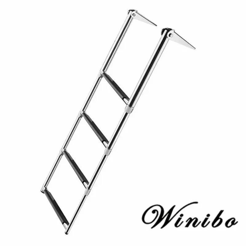 4-ступенчатая складная лестница Winibo Из Нержавеющей Стали С нескользящими