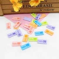 50pcs hand made bear pattern labels tags 10 20mm handmade pu leather labels diy hats bags sewing tags leren labels