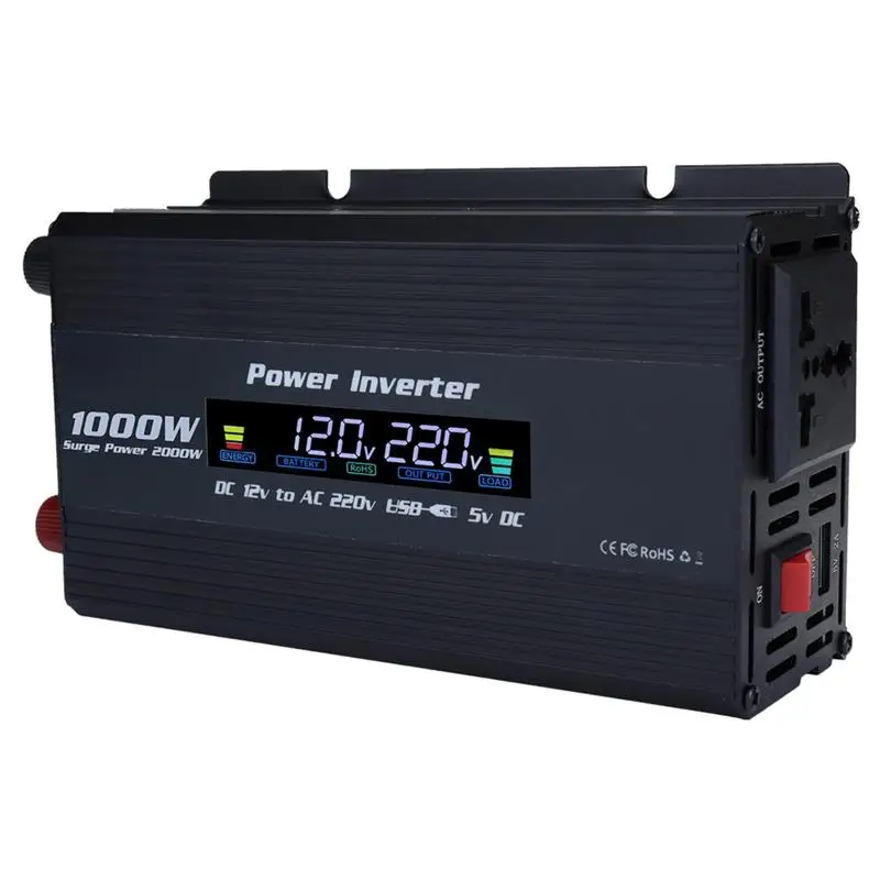 

DC12V To AC110-220V Car Converter DC12V To AC110-220V Power Inverter 1000W/2000W LED Car Power Inverter For Travelling Camping