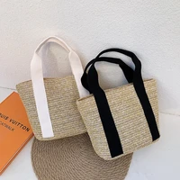 women straw bags new handbag leisure daily lunch box bag female portable bento bag outdoor beach bag