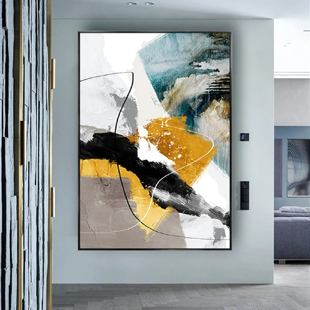 

100%Hand-Painted Abstract Gold Picture Oil Paintings On Canvas Modern Luxurious Wedding Decor Wall Art Landscape For Living Room