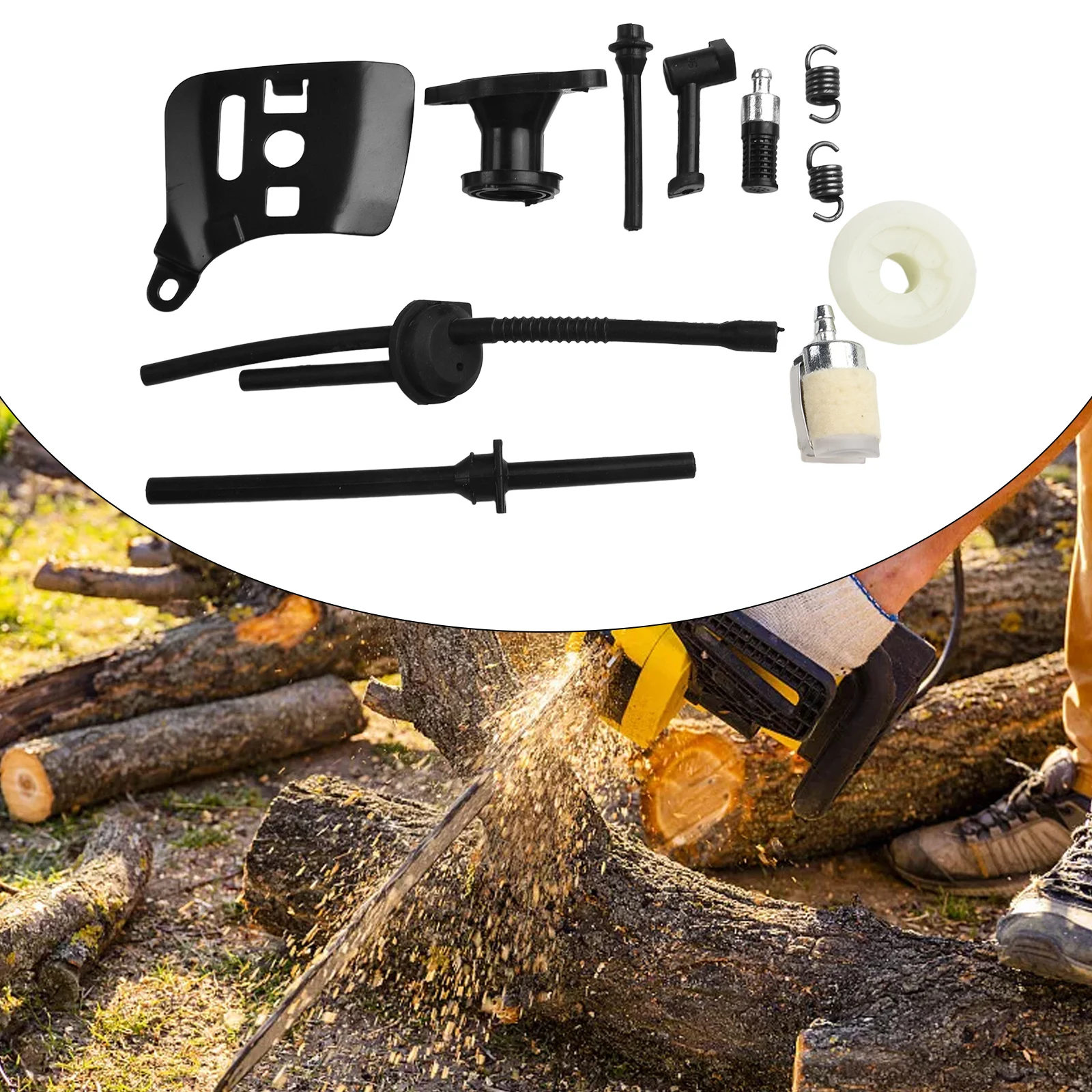 

Essential Replacement Parts Fuel Oil Hose Worm Gear Intake Manifold Bar Plate Set for Chinese Chainsaw 2500 25cc