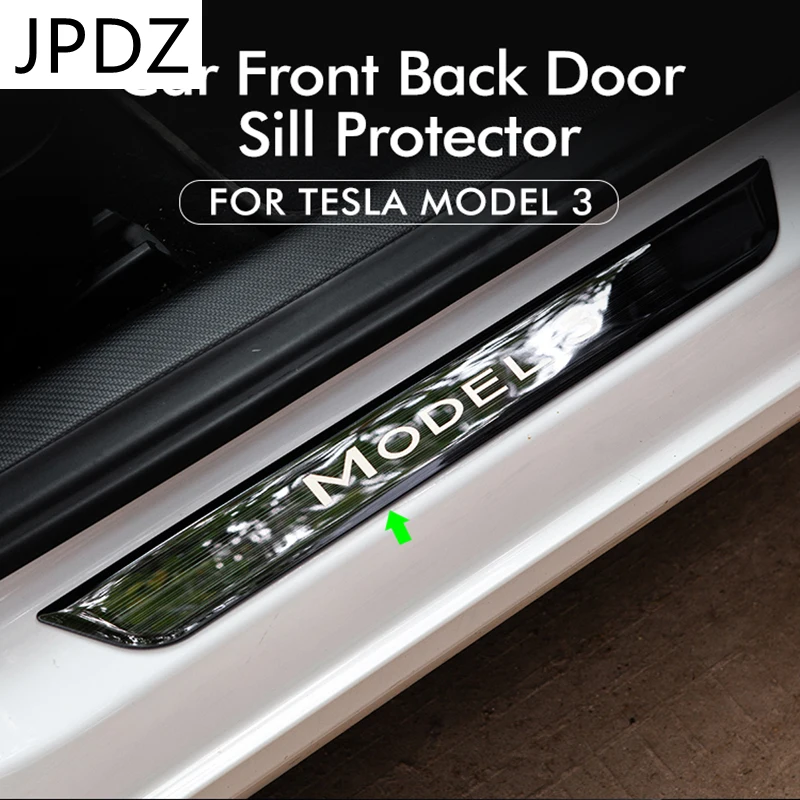 

Декоративная Накладка на порог двери Model3 для Tesla Model 3 2021, аксессуары для защиты педали, модель из трех углеродных волокон