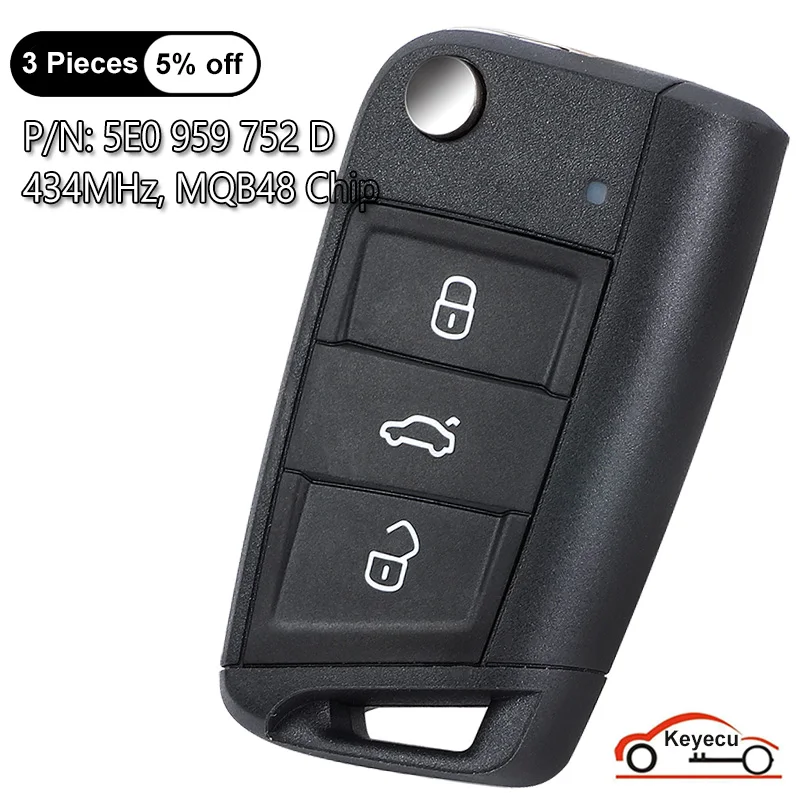 Чип KEYECU с 3 кнопками 434 МГц MQB48 для Skoda Rapid Octavia MK3 2013+ автоматическая плата OEM