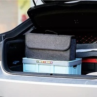car accessories car trunk organizer soft felt storage box large anti slip compartment boot storage organizer tool bag car storag