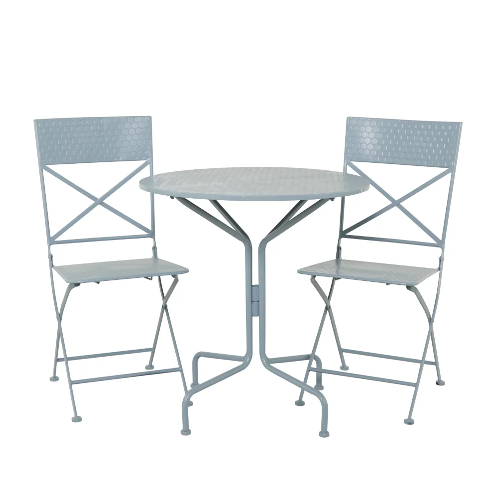 

DecMode 3 Pcs Indoor Outdoor Folding Metal Bistro Set