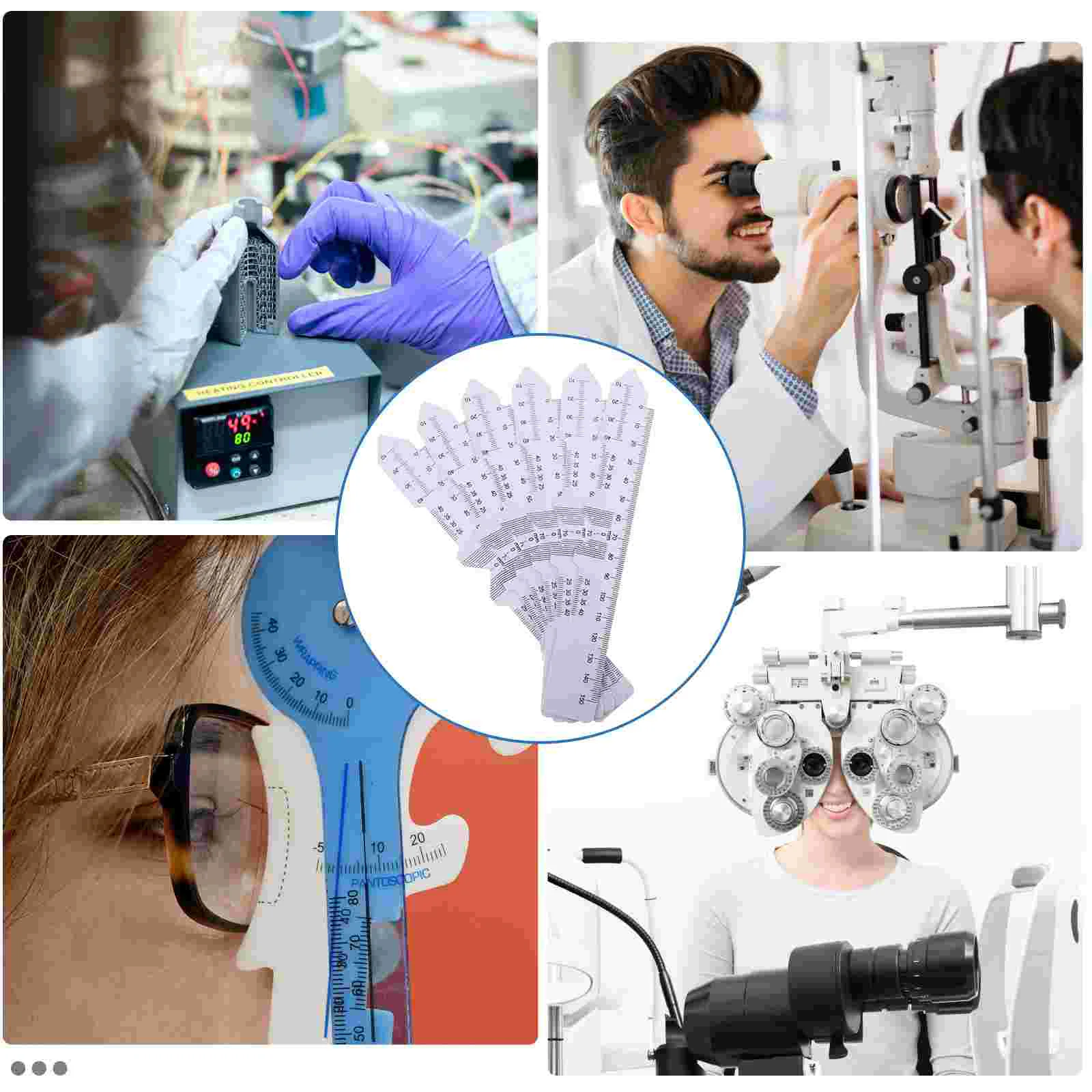 6-шт офтальмологические инструменты зеркало для глаз пупиллярная линейка