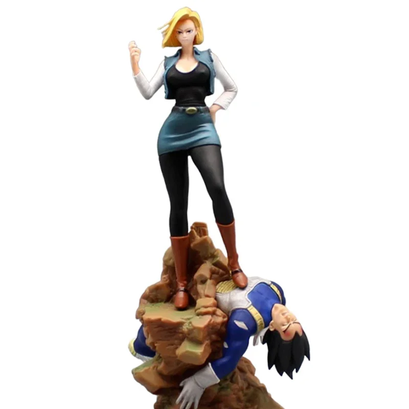 25 см Dragon Ball Z Lazuli Фигурки Android 18 VS Vegeta ПВХ Коллекция аниме Статуя Модель Игрушки
