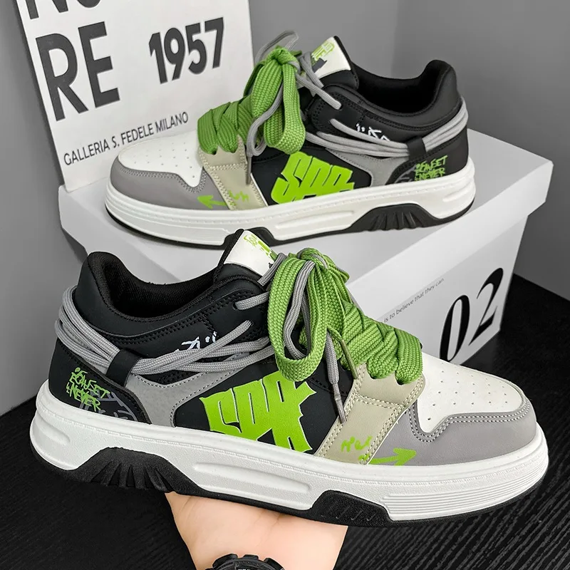

Y2k Mens Casual Sneakers Autumn Fashion Harajuku Style Letter Sports Skate Shoes Breathable Comfortable Male Vulcanized Shoes
