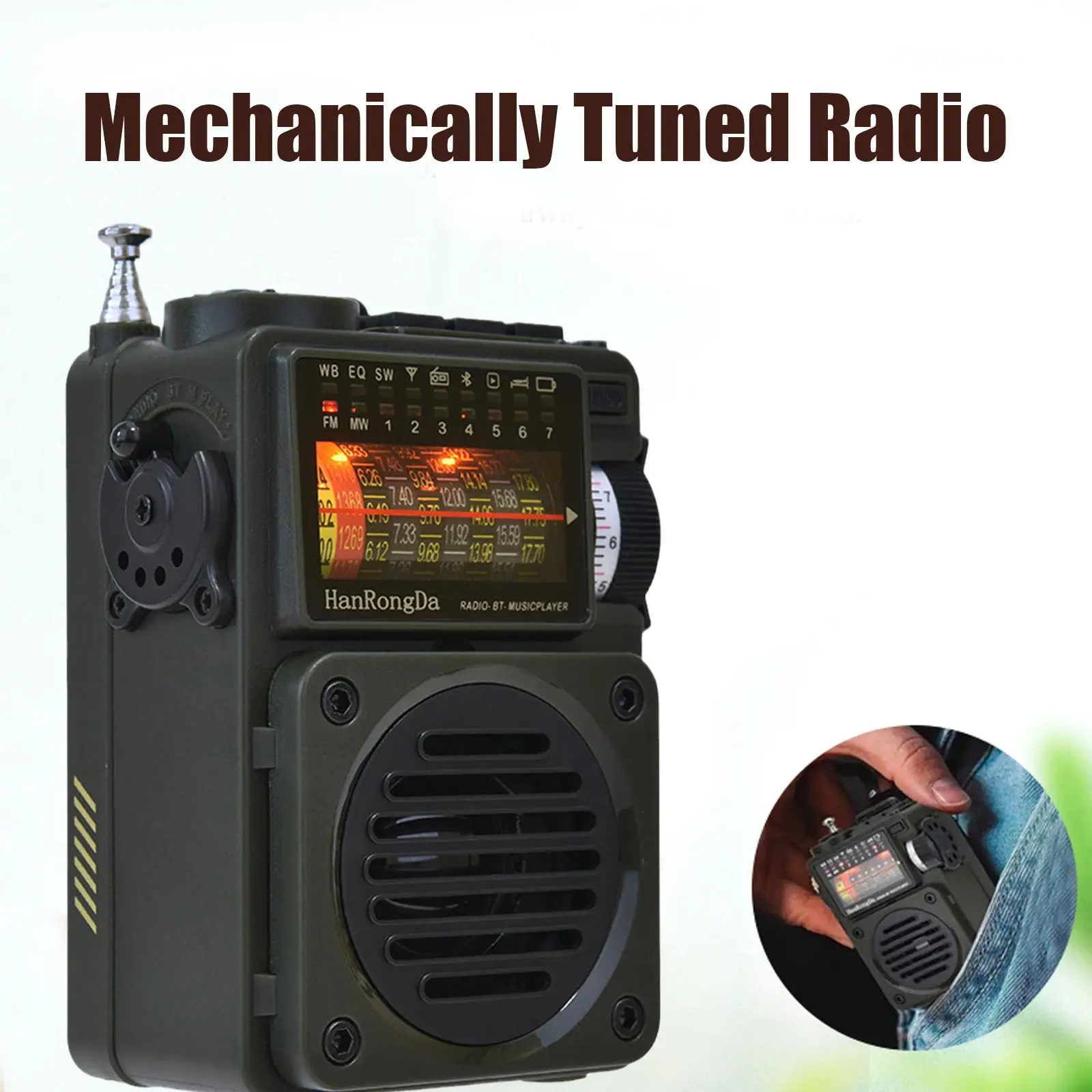 

Rf750 Portable Multimedia Music Player Full Band Radio Receiver Tf Card Speaker Noaa Fm/am/sw/wb Radio Bluetooth Z0i2