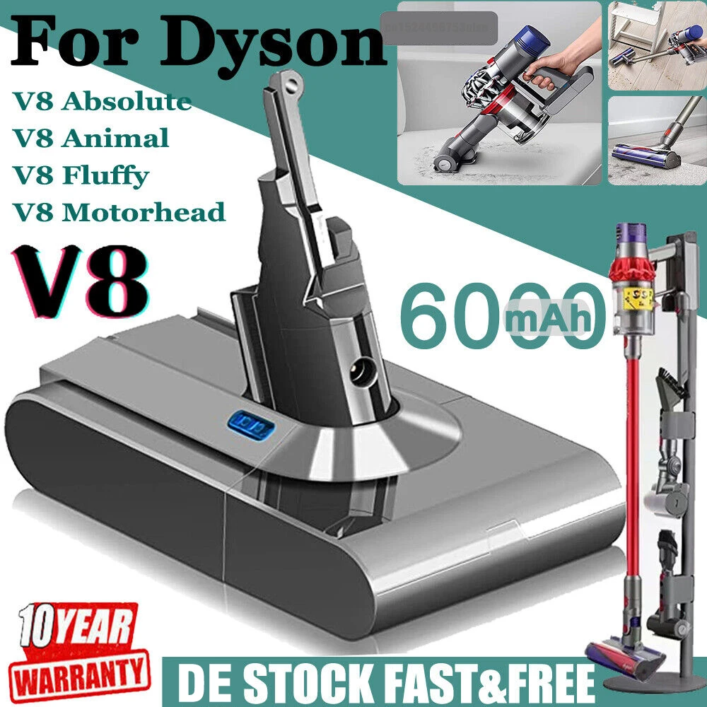 Замена аккумулятора V8 для Dyson SV10 V8, Воздушная головка для ...