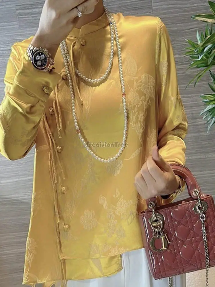 2024 Традиционная рубашка ханьфу в китайском стиле Женская жаккардовая плетеная