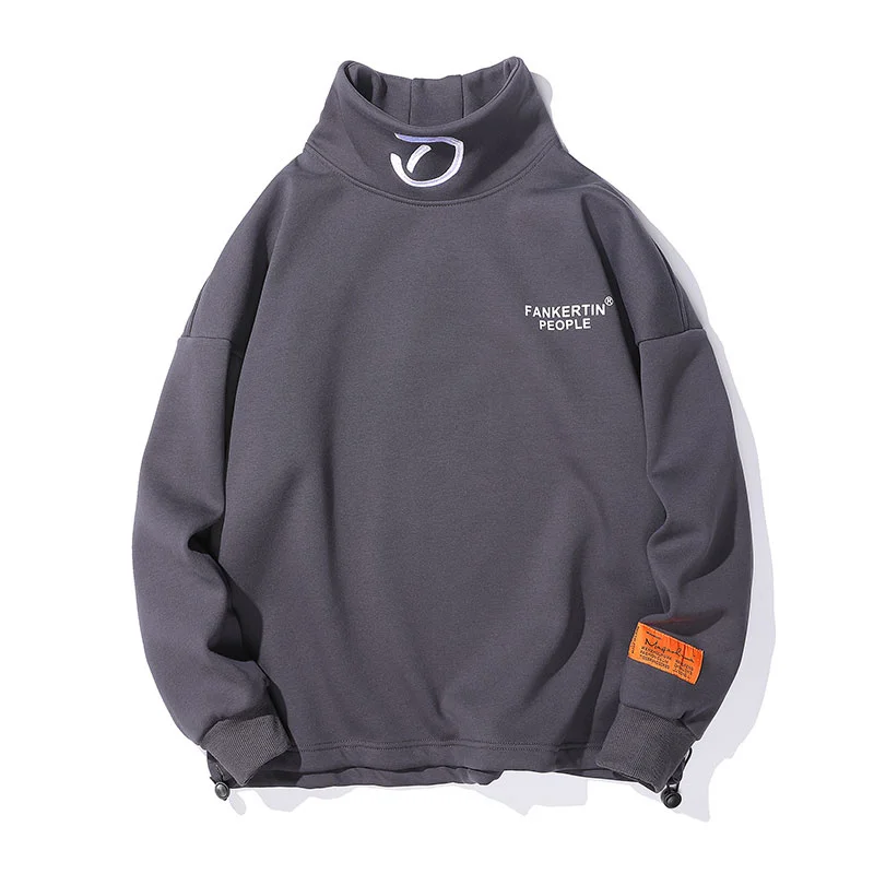 

Fashion Men's Hoodie Korean Casual High Collar Sweatshirt Men Streetwear Loose Hip-hop Pullover Hoodies Mens Hoody New M-5XL