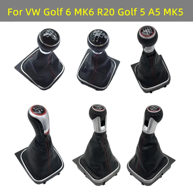 

Hand Speed Ball Gear Shift Knob Gaiter Boot Cover For VW Volkswagen Golf 6 MK6 R20 Golf 5 A5 MK5 GTI GTD Jetta R32 A6 2004-2014