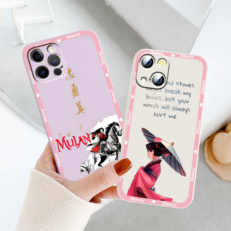 

Mulan Disney Princess Art Liquid Rope Soft Cover Phone Case For Apple IPhone 14 13 12 Mini 11 Pro XS MAX XR X 8 7 SE Armour