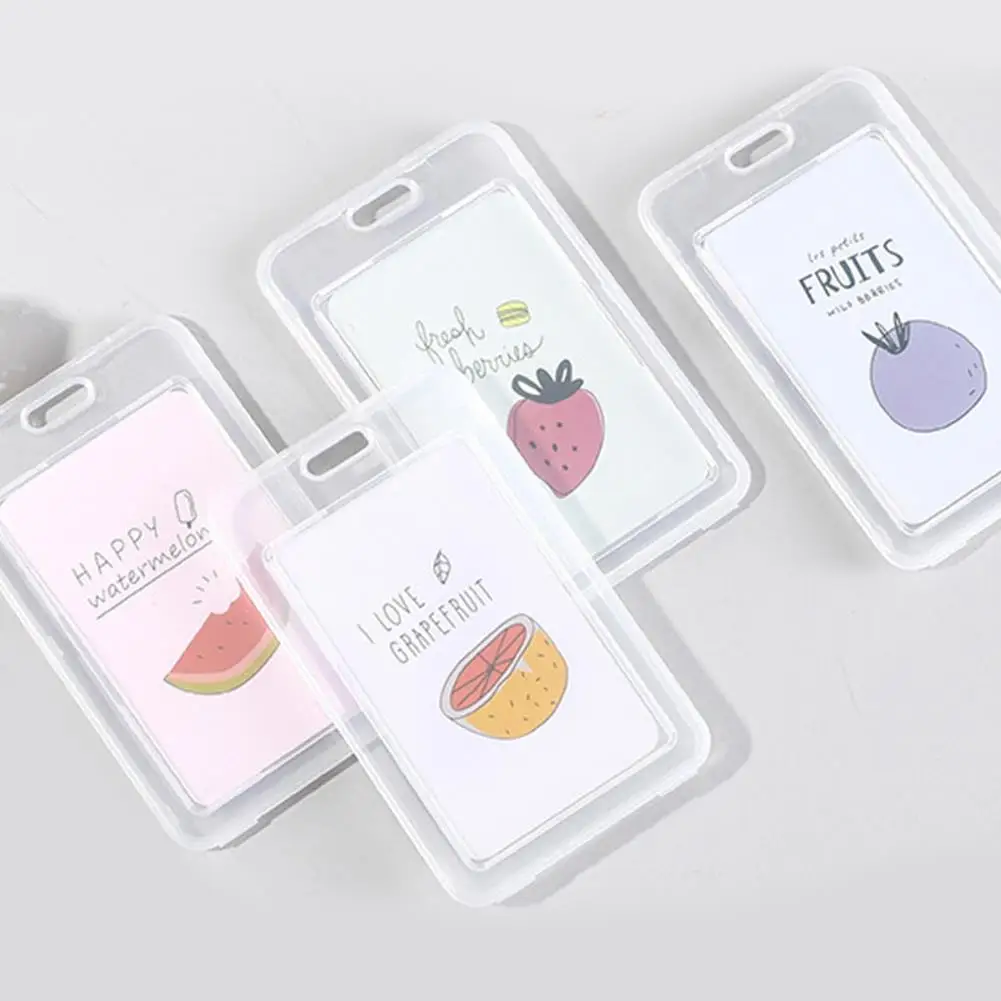 Transparent Waterproof Card Cover Business  Credit Card Holder ID Card Case For Men  Women Badge Protector Cover With Bell