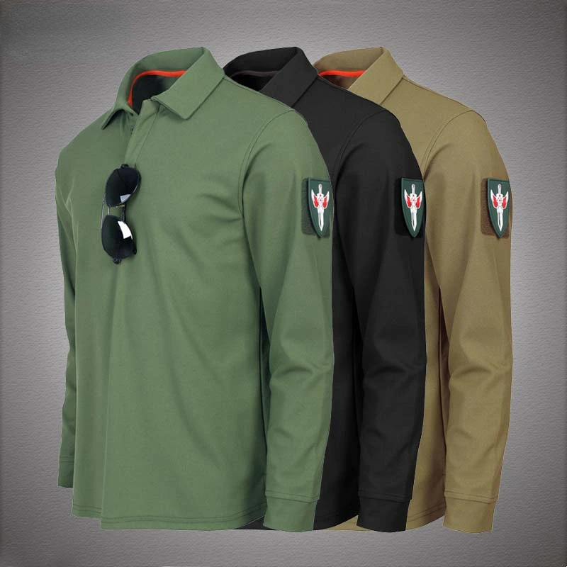 

Tactical Polo Shirts Men Military Hiking Hunting Combat Long Sleeve Tops Male Spring Autumn Outdoor Sport Quick Dry Lapel Shirts