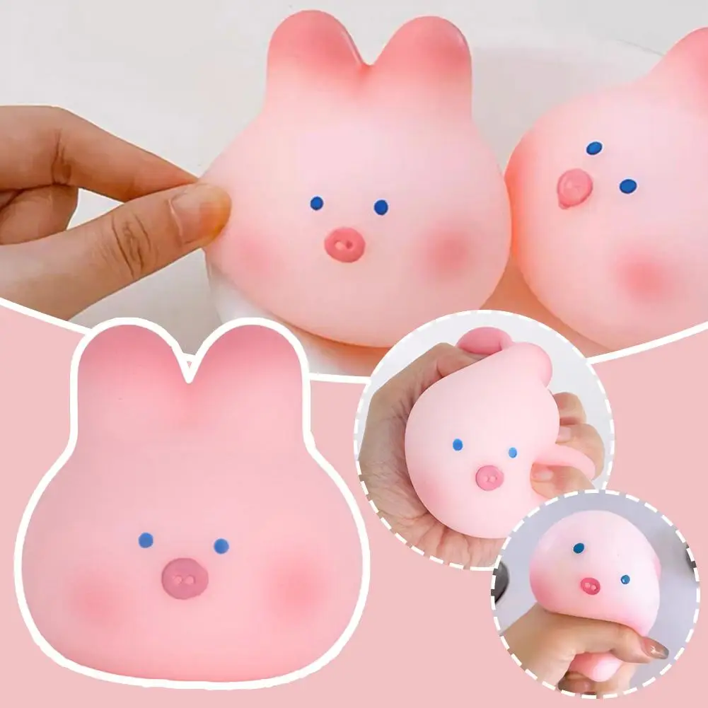 

1pc Squeezing Toy Pig Rabbit Decompression Toy Lovely Rebound Fidget Squishy Pink Soft Stress Toys Toys Squeeze Slow Relief A3W0