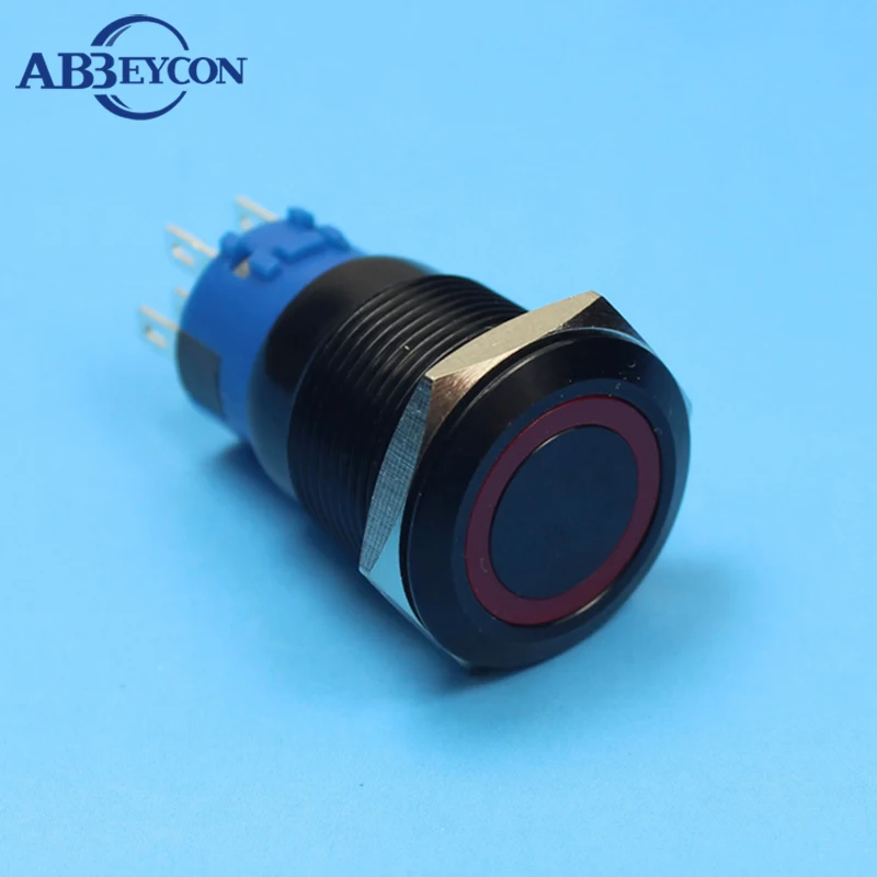 

5 шт./партия, плоские кольцевые светодиодные переключатели 2NO2NC, 19 мм