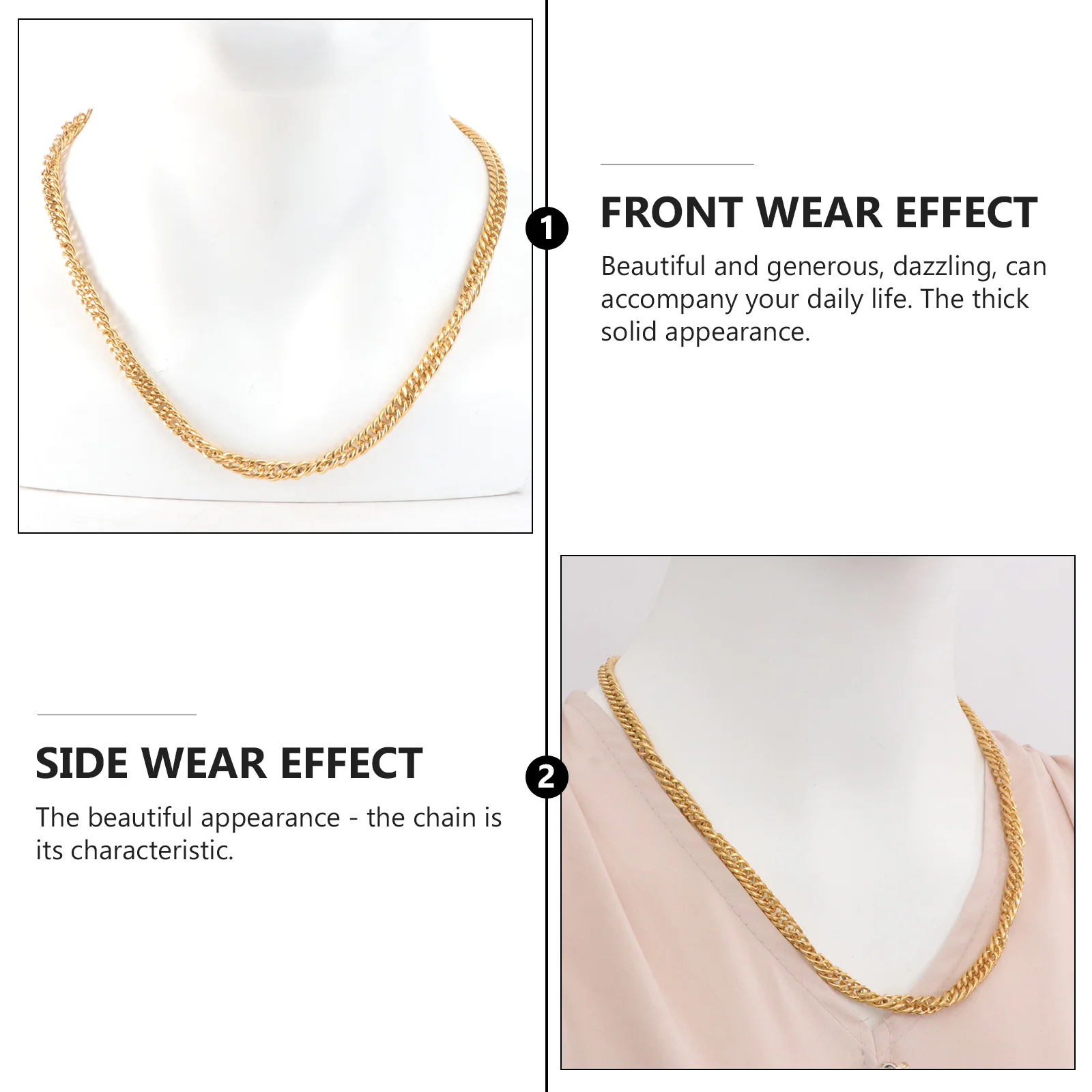 

1 Pc Creative Chain Exaggerate Necklace Current Neck Jewelry for Outdoor(Golden)