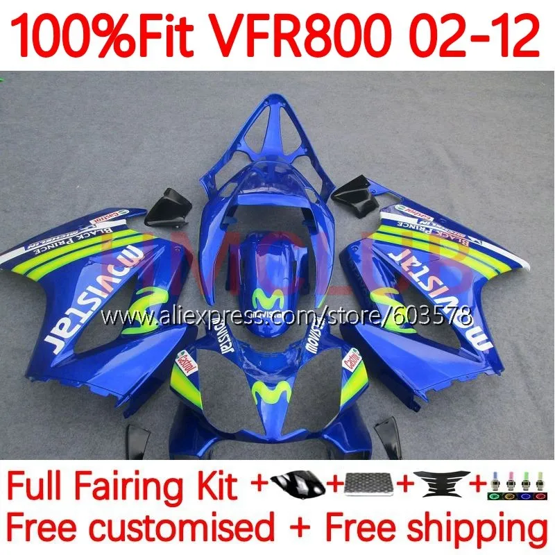 

Interceptor Kit For HONDA VFR800 VFR 800 RR CC VFR800RR Movistar Blue 02 03 04 05 06 07 2008 2009 2010 2011 2012 Fairing 121No.9