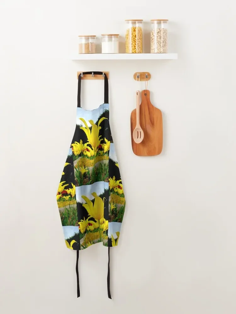 Светящийся желтый тюльпан фартук для мужчин костюм стрижки волос