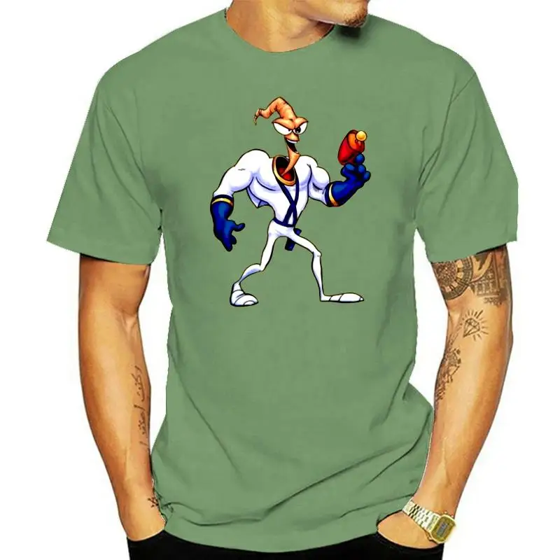 

Retro Snes Game Earthworm Jim Character Video Game Fan T Shirt