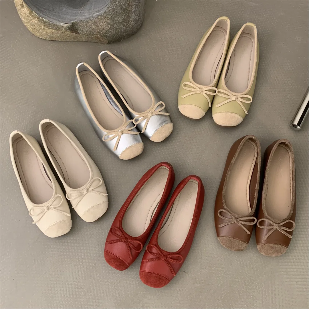 Luxury Designer Women Shoes Butterfly-kont Flat Shoes Women Concise Grandmother Shoe Spring/Summer Office Lady Lightweight Shoes