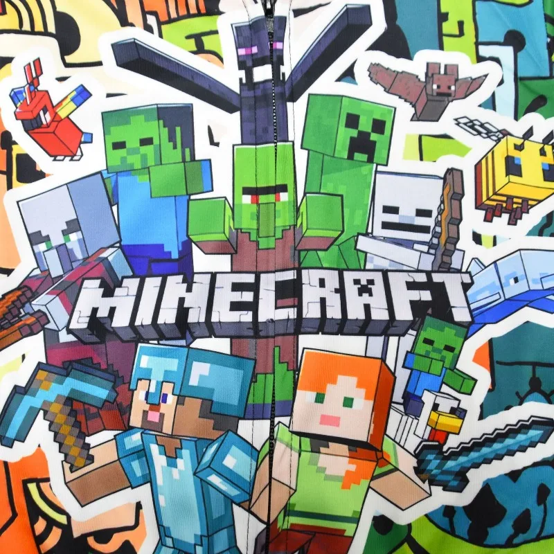 Фото Куртка Minecraft, пальто для детей, осенне-зимние толстовки с капюшоном на молнии, детская модная куртка в стиле аниме, одежда, товары для игр №2