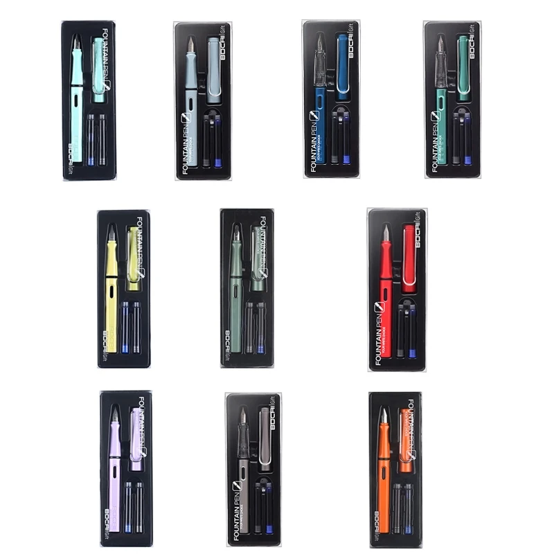 

Набор чернильных ручек для каллиграфии DXAB, перьевая ручка с мешочками для черных/синих чернил, прозрачная коробка, перо EF
