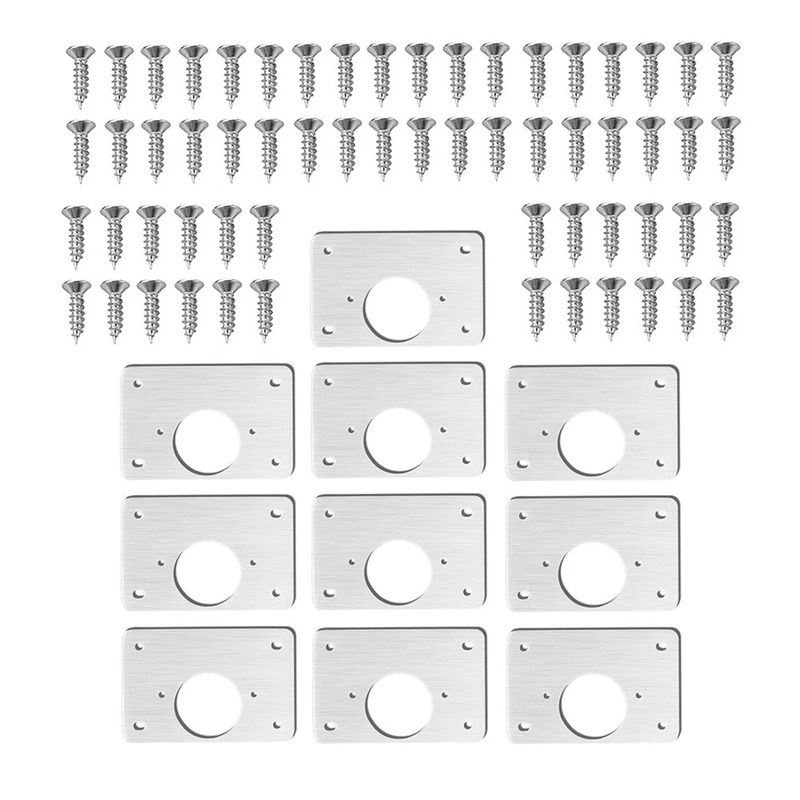 

New-10Pcs Hinge Repair Plate For Cabinet Furniture Drawer Stainless Steel Door Panels Table Base Hinge Cup Repair Board